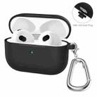 ENKAY Hat-Prince Thickened Silicone Protective Case Shock-Absorbing Cover with Keychain for Apple AirPods 3(Black) - 1