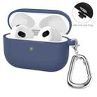 ENKAY Hat-Prince Thickened Silicone Protective Case Shock-Absorbing Cover with Keychain for Apple AirPods 3(Dark Blue) - 1