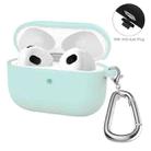 ENKAY Hat-Prince Thickened Silicone Protective Case Shock-Absorbing Cover with Keychain for Apple AirPods 3(Light Green) - 1