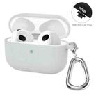 ENKAY Hat-Prince Thickened Silicone Protective Case Shock-Absorbing Cover with Keychain for Apple AirPods 3(Light Grey) - 1