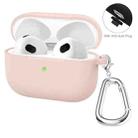 ENKAY Hat-Prince Thickened Silicone Protective Case Shock-Absorbing Cover with Keychain for Apple AirPods 3(Pink) - 1