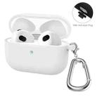 ENKAY Hat-Prince Thickened Silicone Protective Case Shock-Absorbing Cover with Keychain for Apple AirPods 3(White) - 1