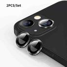 For iPhone 13 ENKAY Hat-Prince Aluminium Alloy + Tempered Glass Camera Lens Cover Film Ring(Black) - 1