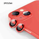 For iPhone 13 ENKAY Hat-Prince Aluminium Alloy + Tempered Glass Camera Lens Cover Film Ring(Red) - 1