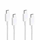XJ-69 2 PCS 1m 3A USB-C / Type-C to Type-C TPU Charging Sync Data Cable for Mobile Phone(White) - 1