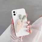 For iPhone 11 Cartoon Plush Carrot Bunny Shockproof Silicone TPU Case (White) - 1