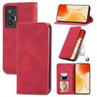 For vivo X70 Retro Skin Feel Business Magnetic Horizontal Flip Leather Case with Holder & Card Slots & Wallet & Photo Frame(Red) - 1