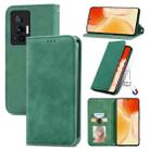 For vivo X70 Pro Retro Skin Feel Business Magnetic Horizontal Flip Leather Case with Holder & Card Slots & Wallet & Photo Frame(Green) - 1