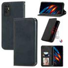 For TECNO Pova 2 Retro Skin Feel Business Magnetic Horizontal Flip Leather Case with Holder & Card Slots & Wallet & Photo Frame(Black) - 1