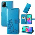 For Infinix Smart 5 Four-leaf Clasp Embossed Buckle Mobile Phone Protection Leather Case with Lanyard & Card Slot & Wallet & Bracket Function(Blue) - 1