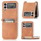 For Samsung Galaxy Z Flip3 5G Litchi Pattern Folding Leather Shockproof Card All-inclusive Case(Brown) - 1