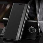 For Xiaomi Mi 10T Lite Side Electroplated Magnetic Ultra-Thin Horizontal Flip Leather Case with Holder(Black) - 1