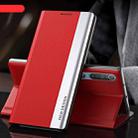 For Xiaomi Mi 10 / Mi 10 Pro Side Electroplated Magnetic Ultra-Thin Horizontal Flip Leather Case with Holder(Red) - 1