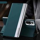 For Xiaomi Redmi Note 10 Pro / Note 10 Pro Max Side Electroplated Magnetic Ultra-Thin Horizontal Flip Leather Case with Holder(Green) - 1
