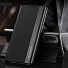 For Xiaomi Mi 11i / Poco F3 / Redmi K40 / K40 Pro Side Electroplated Magnetic Ultra-Thin Horizontal Flip Leather Case with Holder(Black) - 1