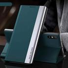 For Xiaomi Redmi 9A Side Electroplated Magnetic Ultra-Thin Horizontal Flip Leather Case with Holder(Green) - 1