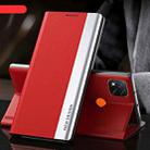 For Xiaomi Redmi 9C Side Electroplated Magnetic Ultra-Thin Horizontal Flip Leather Case with Holder(Red) - 1