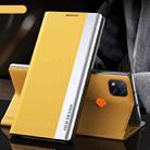 For Xiaomi Redmi 9C Side Electroplated Magnetic Ultra-Thin Horizontal Flip Leather Case with Holder(Yellow) - 1