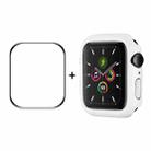 ENKAY Hat-Prince PC Frame + Full Coverage PMMA HD Screen Protector Film For Apple Watch Series 8 / 7 45mm(White) - 1