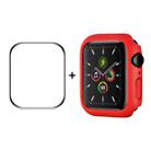 ENKAY Hat-Prince PC Frame + Full Coverage PMMA HD Screen Protector Film For Apple Watch Series 8 / 7 45mm(Red) - 1