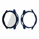 ENKAY Hat-Prince Full Coverage PC Frame + Tempered Glass Protector Composite Case for Samsung Galaxy Watch4 44mm(Dark Blue) - 1