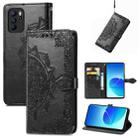 For OPPO Reno6 Z Mandala Embossing Pattern Horizontal Flip Leather Case with Holder & Card Slots & Wallet & Lanyard(Black) - 1