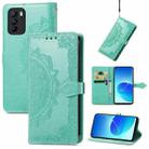 For OPPO Reno6 Z Mandala Embossing Pattern Horizontal Flip Leather Case with Holder & Card Slots & Wallet & Lanyard(Green) - 1