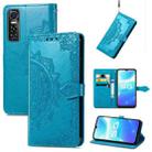 For vivo S7 E Mandala Embossing Pattern Horizontal Flip Leather Case with Holder & Card Slots & Wallet & Lanyard(Blue) - 1