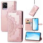 For vivo S7 Mandala Embossing Pattern Horizontal Flip Leather Case with Holder & Card Slots & Wallet & Lanyard(Rose Gold) - 1