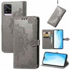 For vivo S7 Mandala Embossing Pattern Horizontal Flip Leather Case with Holder & Card Slots & Wallet & Lanyard(Gray) - 1