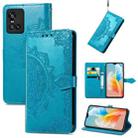 For vivo S10 / S10 Pro Mandala Embossing Pattern Horizontal Flip Leather Case with Holder & Card Slots & Wallet & Lanyard(Blue) - 1