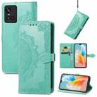 For vivo S10 / S10 Pro Mandala Embossing Pattern Horizontal Flip Leather Case with Holder & Card Slots & Wallet & Lanyard(Green) - 1