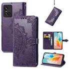 For vivo S10 / S10 Pro Mandala Embossing Pattern Horizontal Flip Leather Case with Holder & Card Slots & Wallet & Lanyard(Purple) - 1