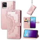 For vivo V20 2021 Mandala Embossing Pattern Horizontal Flip Leather Case with Holder & Card Slots & Wallet & Lanyard(Rose Gold) - 1