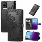 For vivo V20 2021 Mandala Embossing Pattern Horizontal Flip Leather Case with Holder & Card Slots & Wallet & Lanyard(Black) - 1