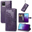 For vivo V20 2021 Mandala Embossing Pattern Horizontal Flip Leather Case with Holder & Card Slots & Wallet & Lanyard(Purple) - 1