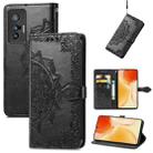 For vivo X70 Mandala Embossing Pattern Horizontal Flip Leather Case with Holder & Card Slots & Wallet & Lanyard(Black) - 1