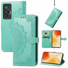 For vivo X70 Mandala Embossing Pattern Horizontal Flip Leather Case with Holder & Card Slots & Wallet & Lanyard(Green) - 1