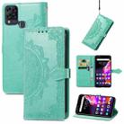 For Infinix HOT 10T Mandala Embossing Pattern Horizontal Flip Leather Case with Holder & Card Slots & Wallet & Lanyard(Green) - 1