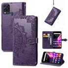 For Infinix HOT 10T Mandala Embossing Pattern Horizontal Flip Leather Case with Holder & Card Slots & Wallet & Lanyard(Purple) - 1