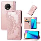 For Infinix Note 7 Mandala Embossing Pattern Horizontal Flip Leather Case with Holder & Card Slots & Wallet & Lanyard(Rose Gold) - 1