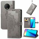 For Infinix Note 7 Mandala Embossing Pattern Horizontal Flip Leather Case with Holder & Card Slots & Wallet & Lanyard(Grey) - 1