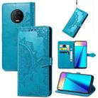 For Infinix Note 7 Mandala Embossing Pattern Horizontal Flip Leather Case with Holder & Card Slots & Wallet & Lanyard(Blue) - 1