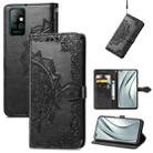 For Infinix Note 8 Mandala Embossing Pattern Horizontal Flip Leather Case with Holder & Card Slots & Wallet & Lanyard(Black) - 1