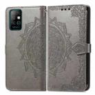 For Infinix Note 8 Mandala Embossing Pattern Horizontal Flip Leather Case with Holder & Card Slots & Wallet & Lanyard(Grey) - 2