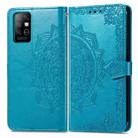 For Infinix Note 8 Mandala Embossing Pattern Horizontal Flip Leather Case with Holder & Card Slots & Wallet & Lanyard(Blue) - 2