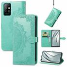 For Infinix Note 8 Mandala Embossing Pattern Horizontal Flip Leather Case with Holder & Card Slots & Wallet & Lanyard(Green) - 1