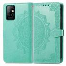 For Infinix Note 8 Mandala Embossing Pattern Horizontal Flip Leather Case with Holder & Card Slots & Wallet & Lanyard(Green) - 2