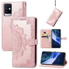 For Infinix Note 10 Mandala Embossing Pattern Horizontal Flip Leather Case with Holder & Card Slots & Wallet & Lanyard(Rose Gold) - 1