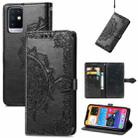 For Infinix Note 10 Mandala Embossing Pattern Horizontal Flip Leather Case with Holder & Card Slots & Wallet & Lanyard(Black) - 1